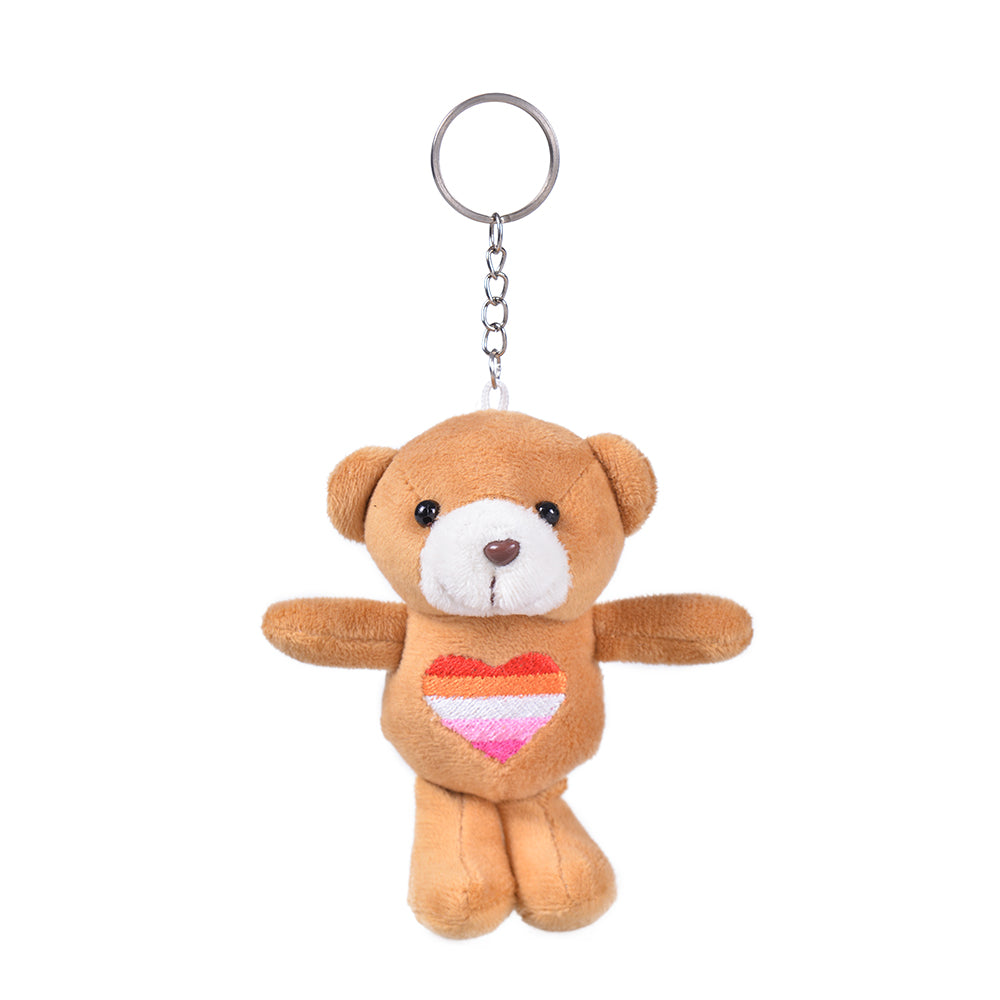 Lesbian Pride Teddy Bear Keyring, Gay Pride Accessories