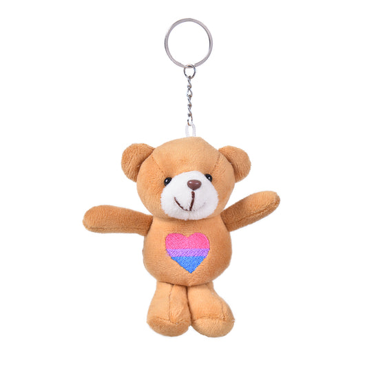 Bisexual Pride Teddy Bear Keyring, Gay Pride Accessories