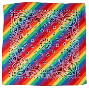 Rainbow, Paisley Gay Pride Bandana.  LGBTQ Bandanas