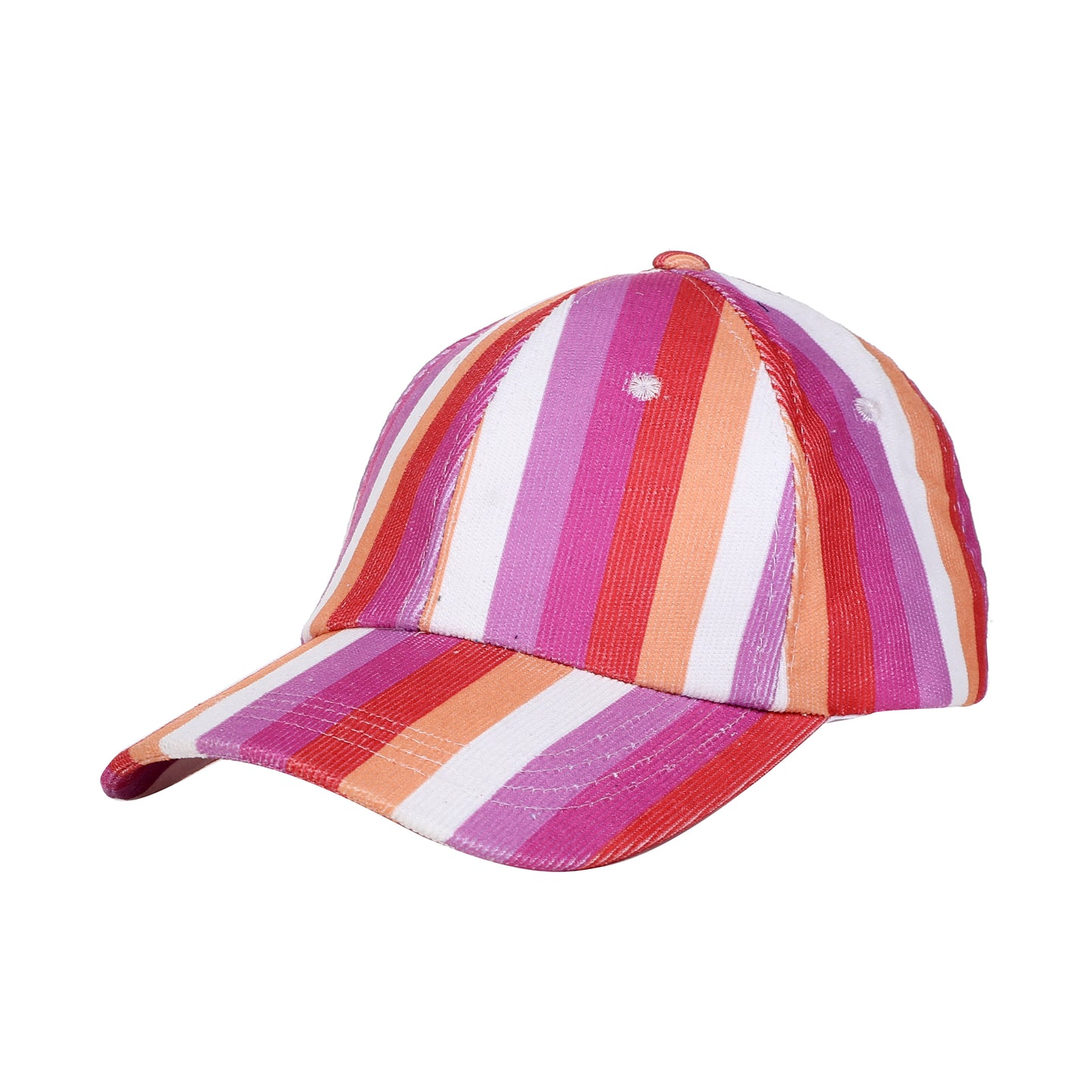 Lesbian Pride Corduroy BAseball Cap in Lesbian Flag Colours. Gay Pride Accessories.