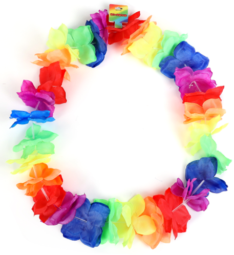 Large Rainbow Pride Hawaiian Lei 10cm flowers.