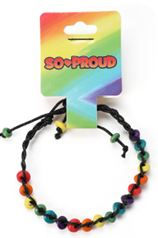 Gay Pride Ceramic Beaded Friendship Bracelet.