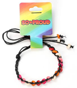 Lesbian Pride Ceramic Friendship Bracelet.  LGBTQ+ Accessories.