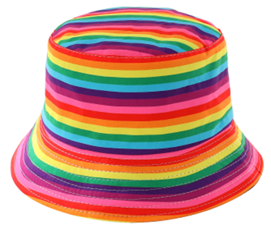 Stripey Rainbow Gay Pride Sun Hat. LGBTQ Hat