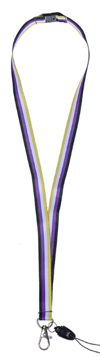 Non binary Pride Safety Lanyard.  Gay Pride Lanyards and Accessories.