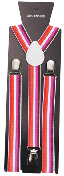 Lesbian Pride Trouser Braces.  Gay Pride Festival Accessories.