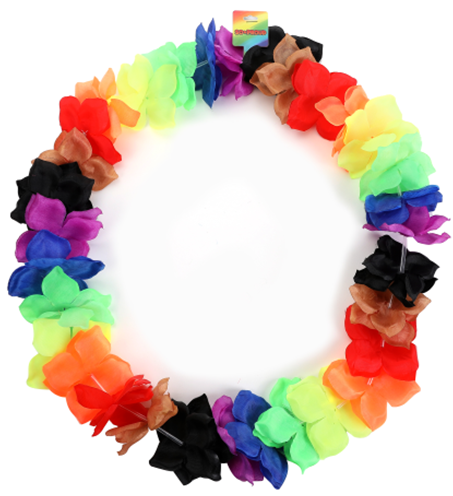 Progressive Pride Large Hawaiian Lei. LGBTQ+ Accessories.