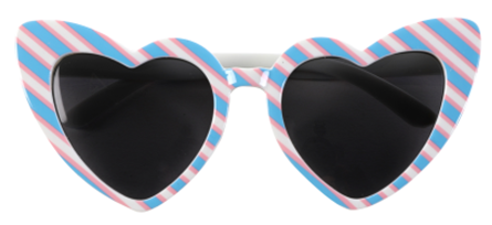 Transgender Pride Heart Shaped Sunglasses