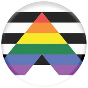 Black And White Stripe Pride Badge Round
