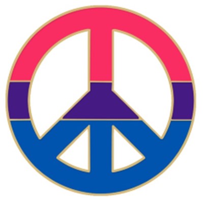 CND Bisexual Pride Pin Badge.  Enamel Gay Pride LGBTQ+ Badges and accessories.