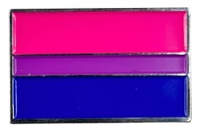 Bisexual Pride Rectangle Enamel Pin Badge, Gay Pride Accessories