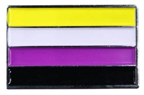 Non Binary Enamel Pin Badge.  LGBTQ+ Gay Pride Badges and Accessories.