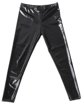 Mens Black Shiny Leggings -  M