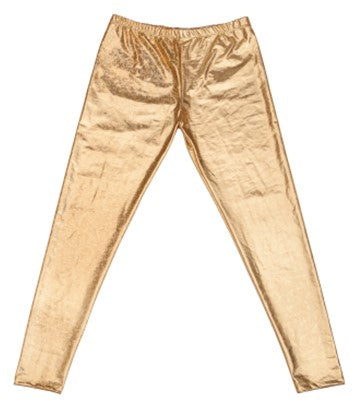 Mens Gold Shiny Leggings - M