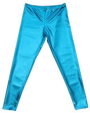 Mens Turquoise Shiny Leggings - M