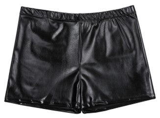 Mens Shiny Black Shorts- M