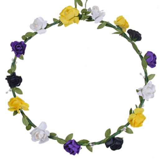 Non Binary Gay Pride Flower Garland Headband LGBTQ Flower crown