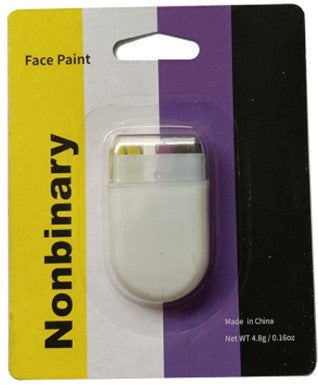 Non Binary Pride Face paints, LGBTQ Stripy Fan Brush Style Face Paints