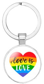 Love Is Love Heart White Key Ring