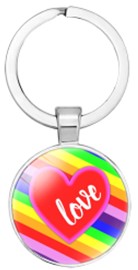Gay Pride Love Heart Key Ring, LGBTQ+ Accessories.