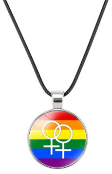 Rainbow Lesbian Gender Symbol Necklace