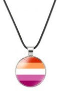 Lesbian Pride Necklace.  LGBTQ+ Gay Pride Accessories.
