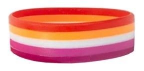 Lesbian Pride Silicone Bracelet.  Gay Pride Bracelets. LGBTQ+ Gifts.
