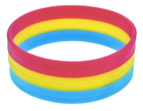 Pansexual Gay Pride Silicone Bracelet.  LGBTQ+ Accessory Bracelet