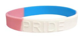 Transgender Pride Silicone Bracelet.  Gay Pride LGBTQ+ Accessories.