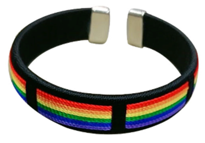 Black Gay Pride Wrist Cuff.  Gay Pride Accessories
