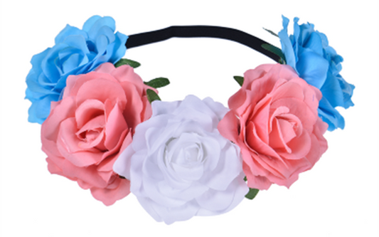 Transgender Pride Flower Crown, Gay Pride Headbands and Accessories.