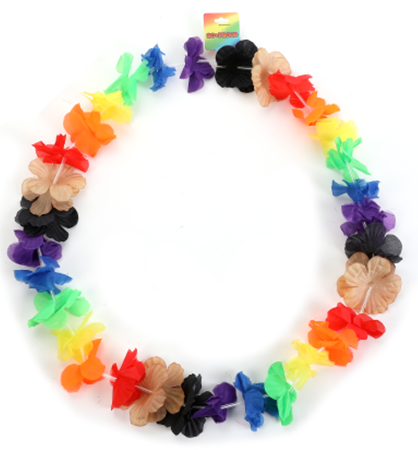 New 8 Colour Gay Pride Hawaiian Lei.  LGBTQ+ Accessories.