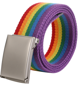 Gay Pride Webbing Belt In Rainbow Colours. Gay Pride Festival Accessories.