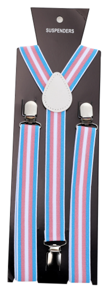 Transgender Pride Trouser Braces.  Gay Pride Festival Accessories.