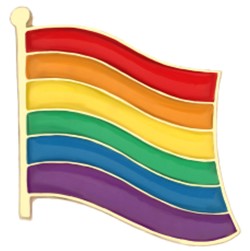 Pride Flag Enamel Pin Badge.  LGBTQ+ Gay Pride Pin Badges and Accessories.