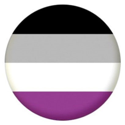 A-Sexual Pride Pin Badge 2.5cm.  LGBTQ+ Gay Pride Badges.