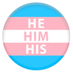 Trans-Gender Pronoun List Badge Round