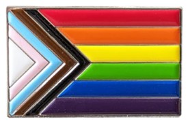 Progressive Pride Rectangle Enamel Pin Badge.  Gay Pride Badges and Accessories.