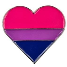 Bisexual Gay Pride Heart Shaped Enamel Pin Badge LGBTQ+ Accessories.