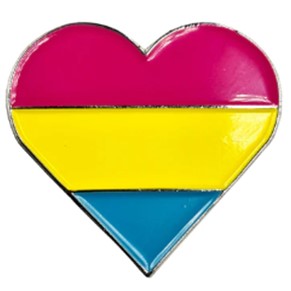 Pansexual Pride Heart Shaped Enamel Pin Badge.  LGBTQ  Brooches and Accessories.