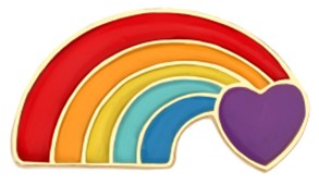 Gay Pride Rainbow Pin Badge.  Enamel Pride Rainbow brooch.