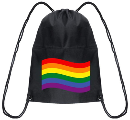 Gay Pride Drawstring Bag With Gay Pride Flag.  Gay Pride Festival Accessories.