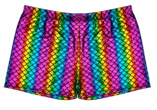 Mens Rainbow  Shiny Shorts - M