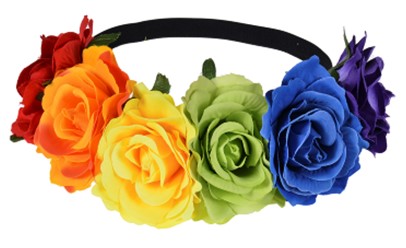 Gay Pride Rainbow Flower Garland LGBTQ+ Headband