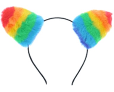 Gay Pride Fluffy Ears Headband, Ideal Gay Pride Festival Headband.