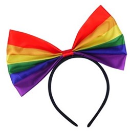 Gay Pride Headband With Large Rainbow Bow.  Gay Pride Accessories.