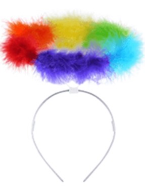 Gay Pride Fluffy Halo Headband in Rainbow Colours.  Gay Pride Festival Headband