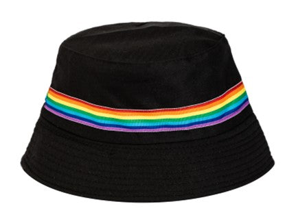 Gay Pride Rainbow Band Bucket Hat LGBTQ Sun HatGay pride rainbow band bucket hat