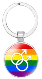 Gay Gender Symbol Key Ring, LGBTQ+ Gay Pride Accessories.