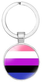 Gender-Fluid Key Ring, LGBTQ+ Gay Pride Accessories.